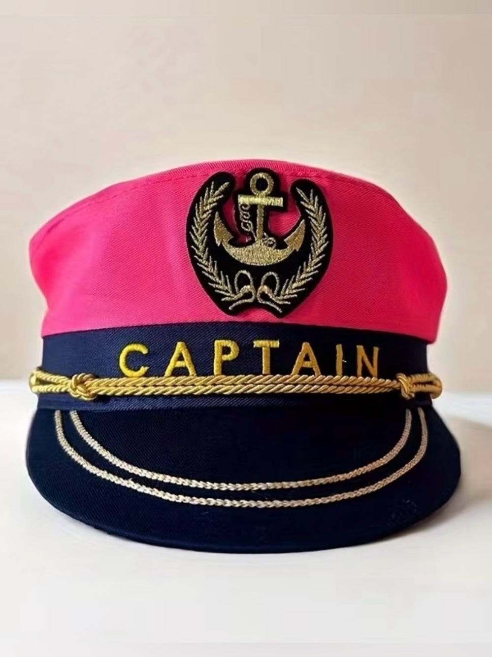 ⚓️ New! Hot Pink Embroidered Captain Hat Adjustable Sailor Cruise Cap